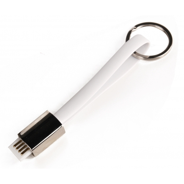 Logo trade corporate gifts image of: Data transfer cable and keyring