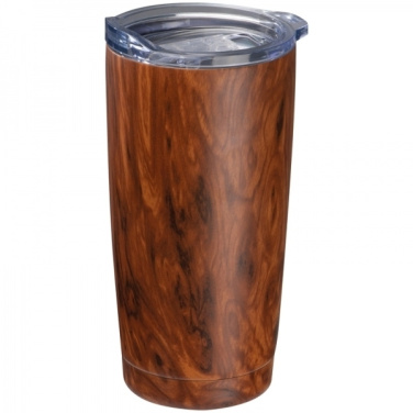 Logo trade promotional products picture of: Stainless steel mug with wooden look COSTA RICA 550 ml