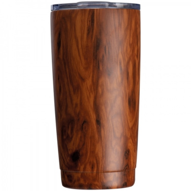 Logotrade promotional item image of: Stainless steel mug with wooden look COSTA RICA 550 ml