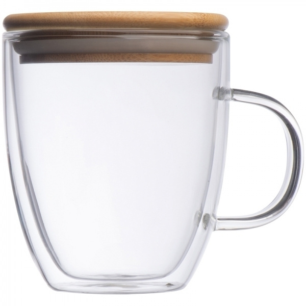 Logotrade advertising products photo of: Double-walled glass cup GERTHE 350 ml
