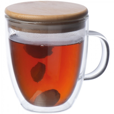 Logo trade corporate gifts picture of: Double-walled glass cup GERTHE 350 ml