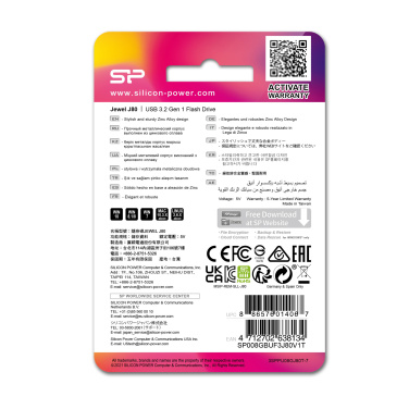 Logo trade corporate gifts image of: Pendrive 3.0 Silicon Power JEWEL J80 TITANIUM 16GB