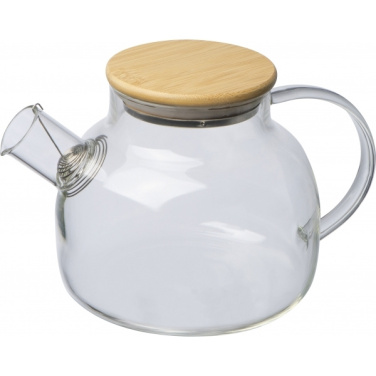 Logotrade promotional gift picture of: Glass jug with bamboo lid FRANKFURT 1000ml