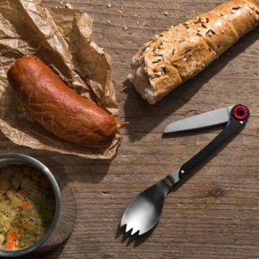 Logotrade promotional giveaway picture of: Multifunctional spoon LATEMAR Schwarzwolf