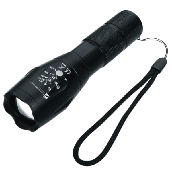 Logotrade promotional merchandise image of: Flashlight ANTELAO Schwarzwolf