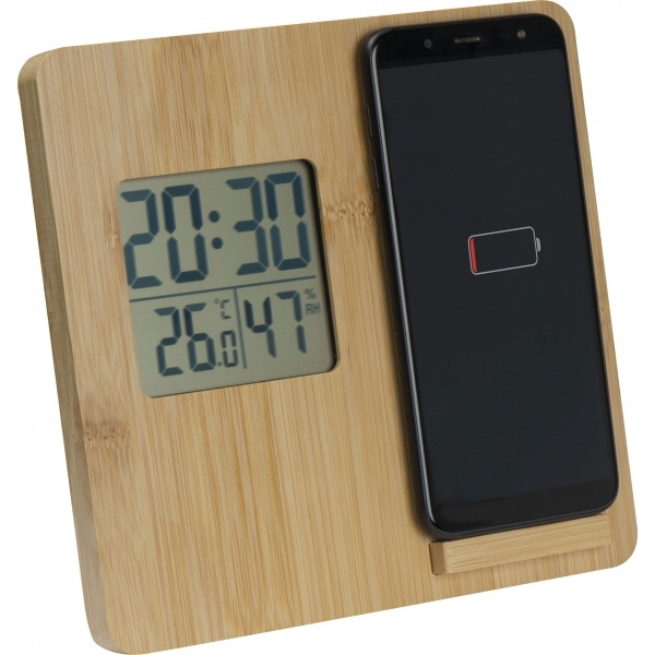 Logotrade promotional product image of: Bamboo weather station GRANADA