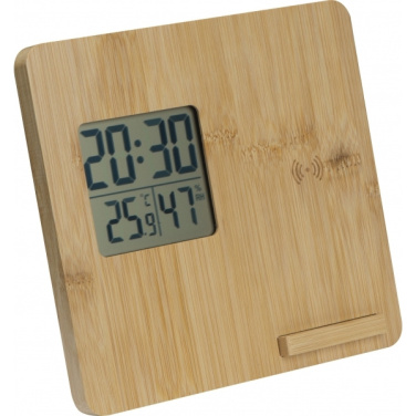 Logo trade promotional merchandise photo of: Bamboo weather station GRANADA