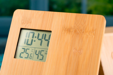 Logo trade promotional giveaways image of: Bamboo weather station GRANADA