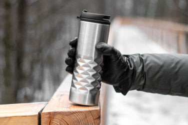 Logo trade promotional giveaways image of: Thermal stainless steel mug SANTANDER 500 ml