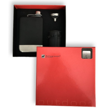 Logo trade corporate gift photo of: Hip flask set TAHAT Schwarzwolf