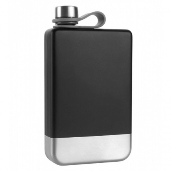 Logo trade promotional gift photo of: Hip flask HALTI Schwarzwolf