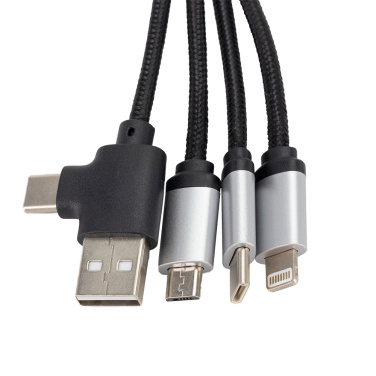 Logotrade promotional gift picture of: 4-in-1 cable with elighted logo in a wooden casing, LH-ZMU05