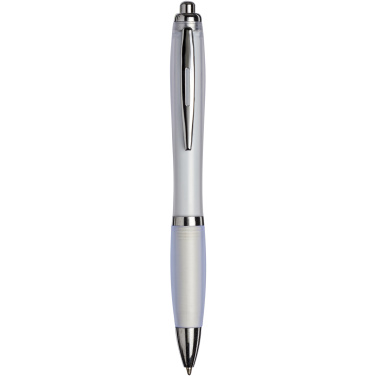 Logo trade promotional giveaways picture of: Curvy ballpoint pen with frosted barrel and grip