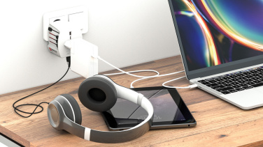 Logo trade promotional giveaway photo of: SKROSS World Travel Adapter MUV 2-pole with USB A and C