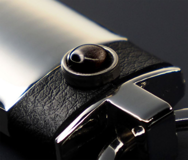 Logo trade promotional giveaways image of: Obsidian stone Keyring 1298095