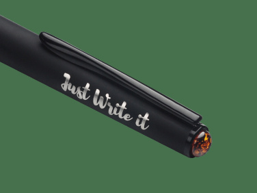 Logo trade promotional giveaways image of: Ball pen with AMBER stone 2070036