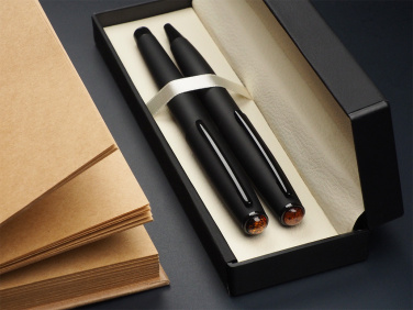 Logo trade corporate gifts image of: Amber Pen set  1235036