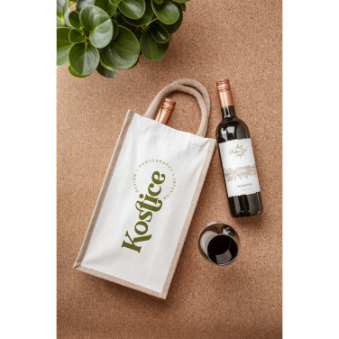 Logotrade promotional merchandise photo of: Jute Canvas Double Wine Bag
