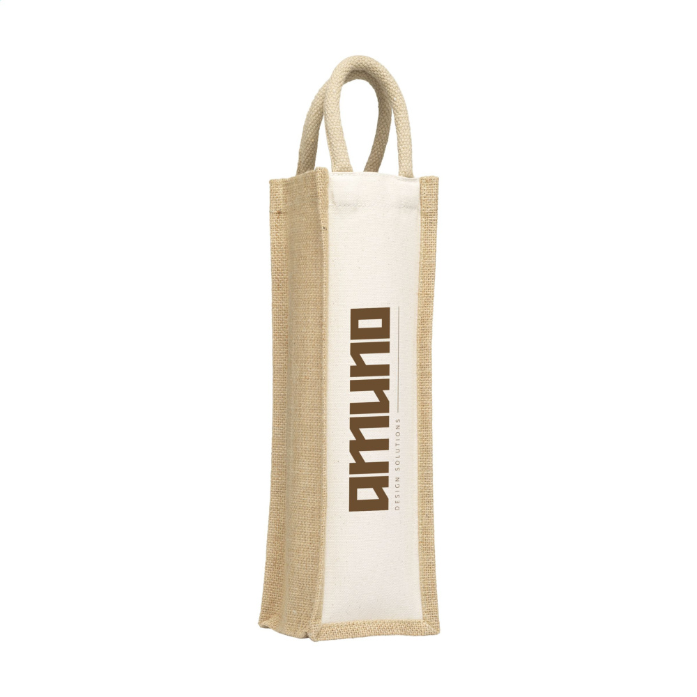 Logotrade business gift image of: Jute Canvas Wine Bag