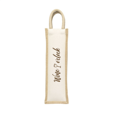Logo trade advertising products image of: Jute Canvas Wine Bag