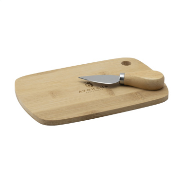 Logo trade promotional giveaways image of: Bamboo Cheese Platter 2-pcs