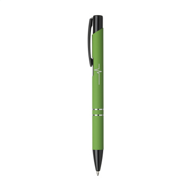 Logo trade promotional giveaways picture of: Ebony Rubberised pen