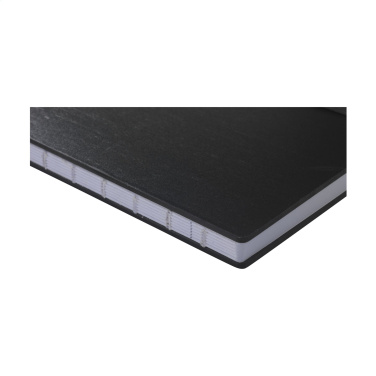 Logo trade corporate gifts image of: Bamboo Journal Naked Spine Paper Notebook Black A5