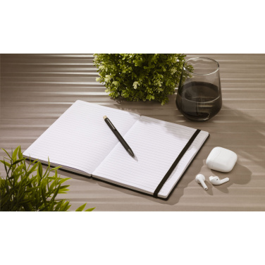 Logotrade promotional giveaway image of: Bamboo Journal Naked Spine Paper Notebook Black A5