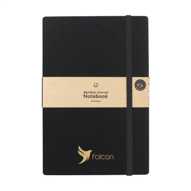 Logotrade business gift image of: Bamboo Journal Naked Spine Paper Notebook Black A5