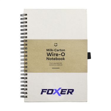 Logo trade promotional item photo of: Milk-Carton Wire-O Paper Notebook A5