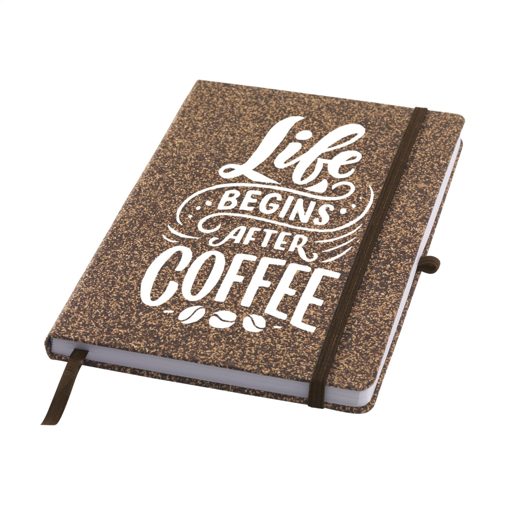 Logo trade promotional item photo of: CoffeeGround Cork Paper Notebook A5