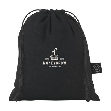 Logo trade promotional giveaways picture of: Gift Pouch GRS Recycled Cotton (150 g/m²) S