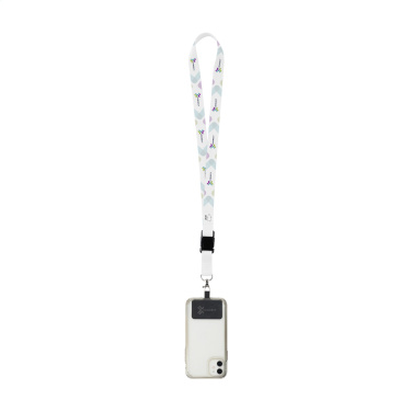 Logo trade promotional gifts image of: Lanyard Sublimatie Buckle RPET 2 cm with Patch keycord