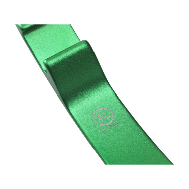 Logo trade business gifts image of: Alu Opener GRS Recycled keyring