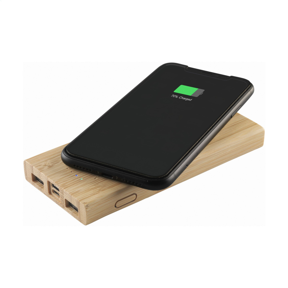 Logotrade advertising products photo of: Bamboo 8000 Wireless Powerbank wireless charger