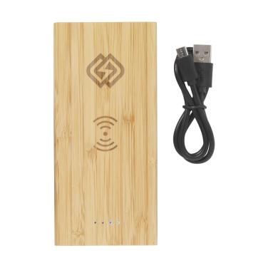 Logo trade advertising product photo of: Bamboo 8000 Wireless Powerbank wireless charger