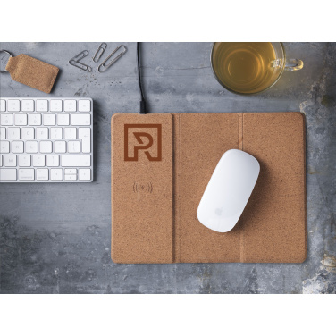 Logo trade corporate gift photo of: Cork Wireless Charging Mousepad