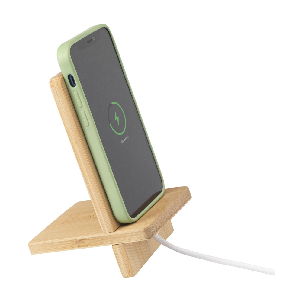 Logo trade promotional merchandise picture of: Miyo Bamboo Phone Stand