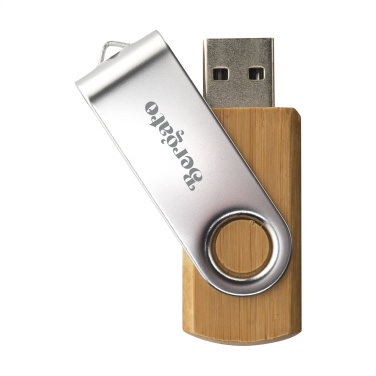 Logotrade advertising product image of: USB Twist Bamboo 32 GB