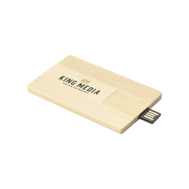 Logotrade advertising products photo of: CreditCard USB Bamboo 32 GB