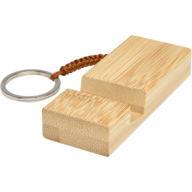 Logotrade promotional giveaways photo of: Bosona bamboo phone holder with keychain