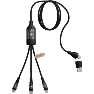 Logo trade promotional gifts image of: SCX.design C50 5-in-1 fast charging 100W/5A cable with digital display