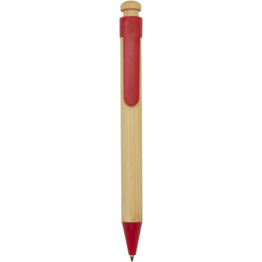 Logotrade promotional gift picture of: Rattan bamboo and recycled plastic ballpoint pen (black ink)