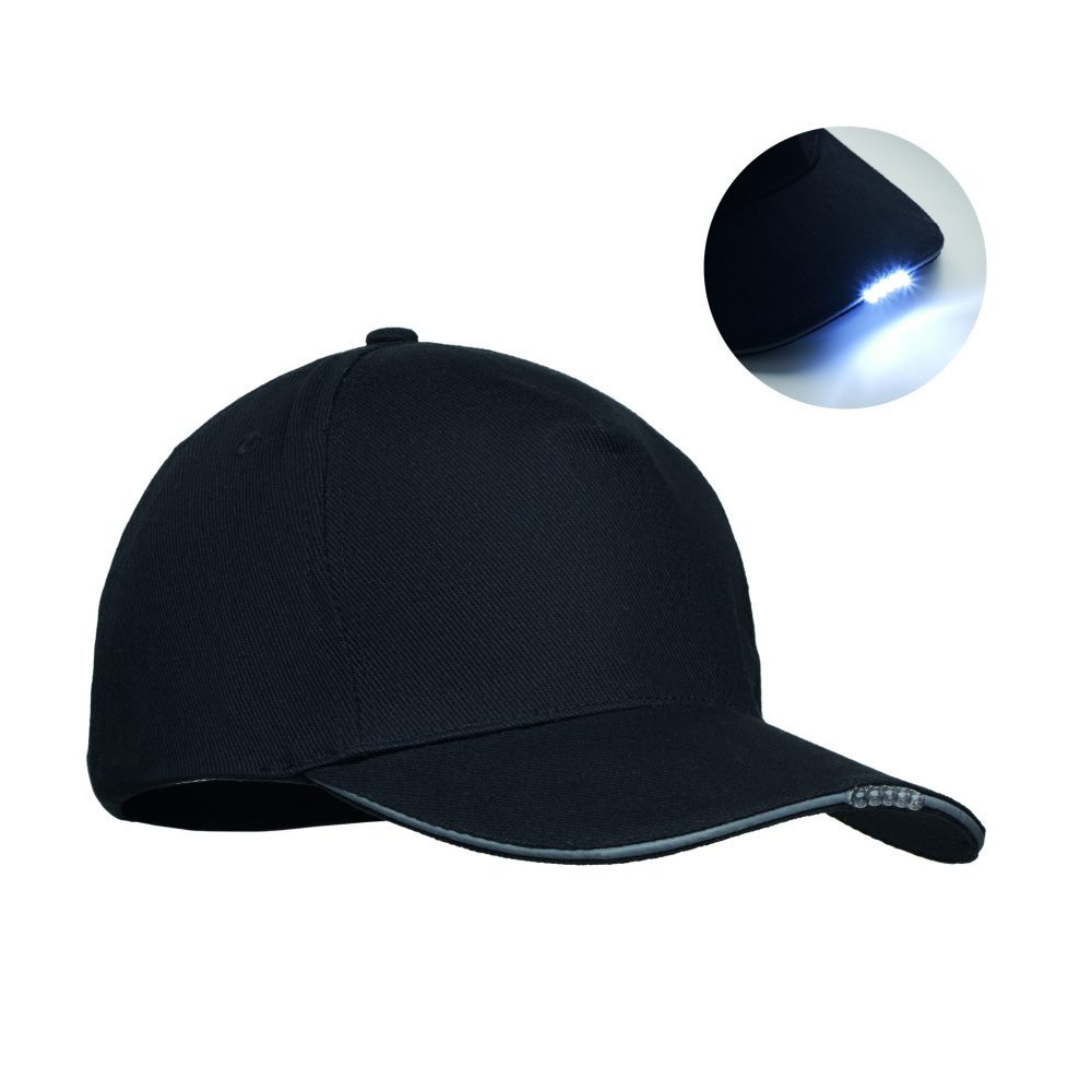 Logotrade promotional product picture of: 5 panel LED cotton cap 220gr/m²