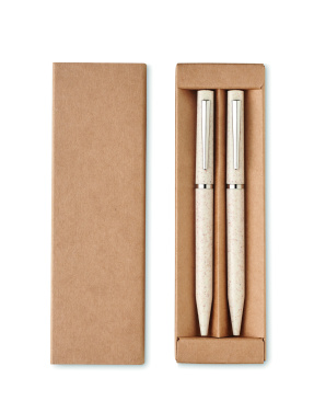 Logotrade promotional product image of: Wheat straw/ABS twist pen set
