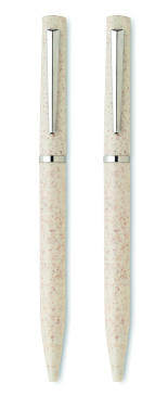 Logotrade promotional giveaway image of: Wheat straw/ABS twist pen set