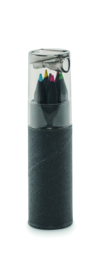 Logotrade advertising product picture of: 6 black colouring pencils
