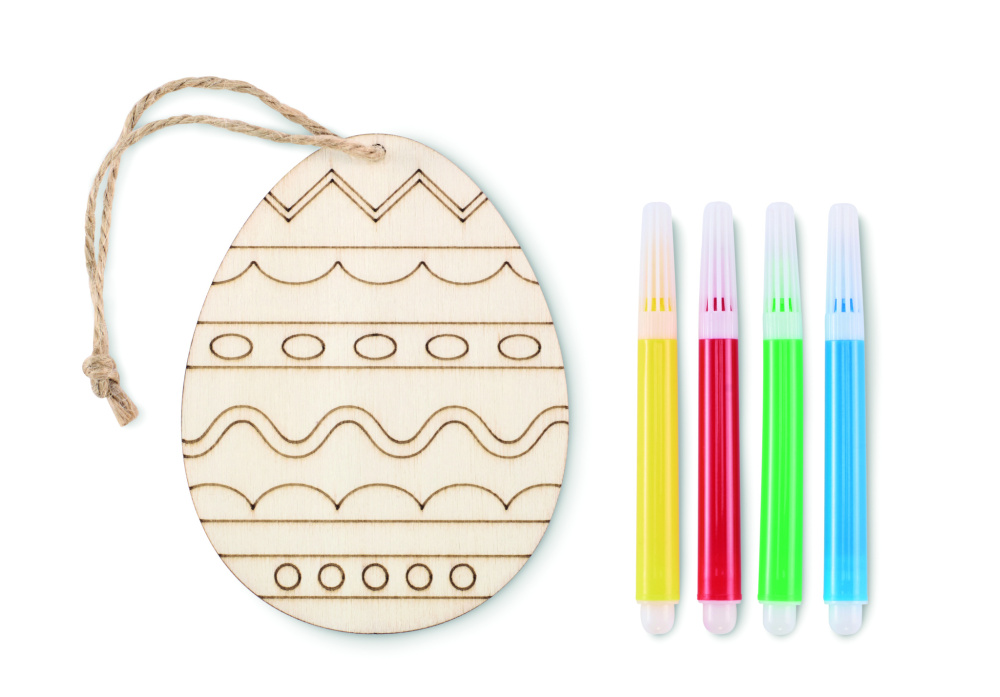 Logotrade corporate gift picture of: Wooden egg painting set