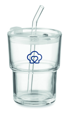 Logotrade corporate gifts photo of: Glass tumbler with straw 400ml
