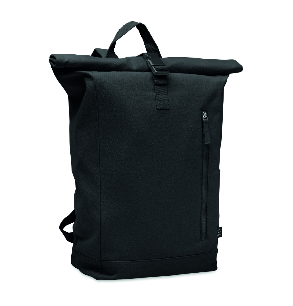 Logo trade promotional giveaways image of: Roll top backpack 390 gr/m²